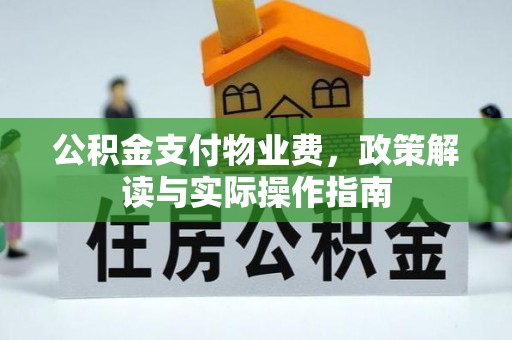 上杭公积金支付物业费，政策解读与实际操作指南